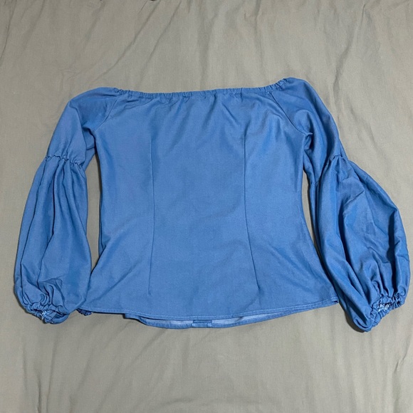 Puffy Long Sleeved Shirt, Blue, One Size - Picture 2 of 3